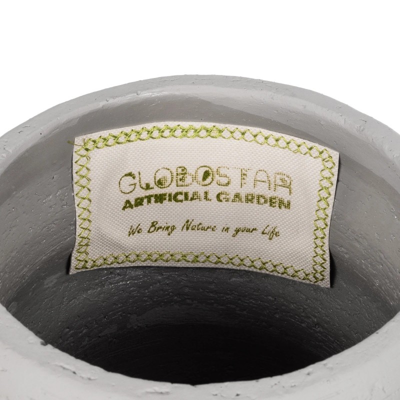 GloboStar® Artificial Garden ALBERT 21248 Διακοσμητική Κεραμική Γλάστρα ΓΚΡΙ Π18 x Μ18 x Υ16 cm