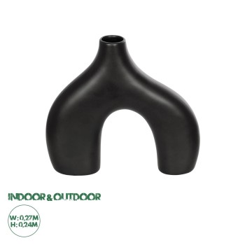 GloboStar® Artificial Garden TOLEDO 21249 Διακοσμητικό Κεραμικό Βάζo Μαύρο Π27 x Μ6 x Υ24 cm