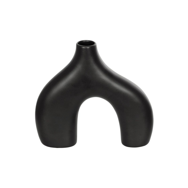 GloboStar® Artificial Garden TOLEDO 21249 Διακοσμητικό Κεραμικό Βάζo Μαύρο Π27 x Μ6 x Υ24 cm