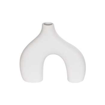 GloboStar® Artificial Garden TOLEDO 21251 Διακοσμητικό Κεραμικό Βάζo Λευκό Π27 x Μ6 x Υ24 cm