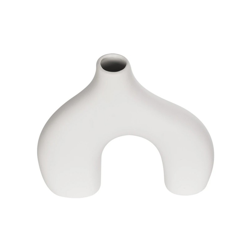 GloboStar® Artificial Garden TOLEDO 21251 Διακοσμητικό Κεραμικό Βάζo Λευκό Π27 x Μ6 x Υ24 cm