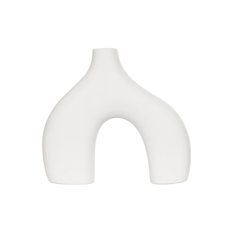 GloboStar® Artificial Garden TOLEDO 21251 Διακοσμητικό Κεραμικό Βάζo Λευκό Π27 x Μ6 x Υ24 cm