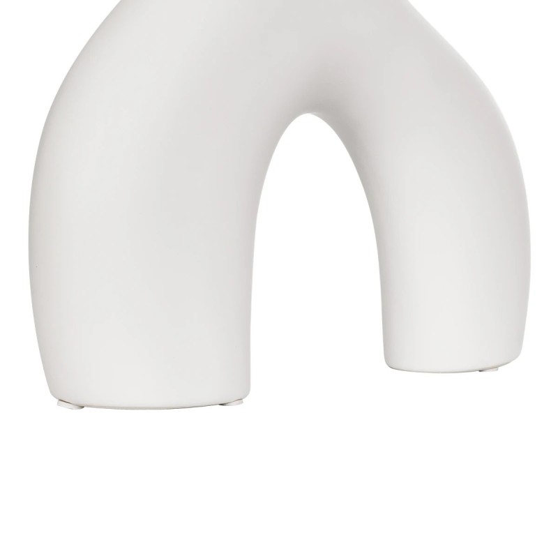 GloboStar® Artificial Garden TOLEDO 21251 Διακοσμητικό Κεραμικό Βάζo Λευκό Π27 x Μ6 x Υ24 cm