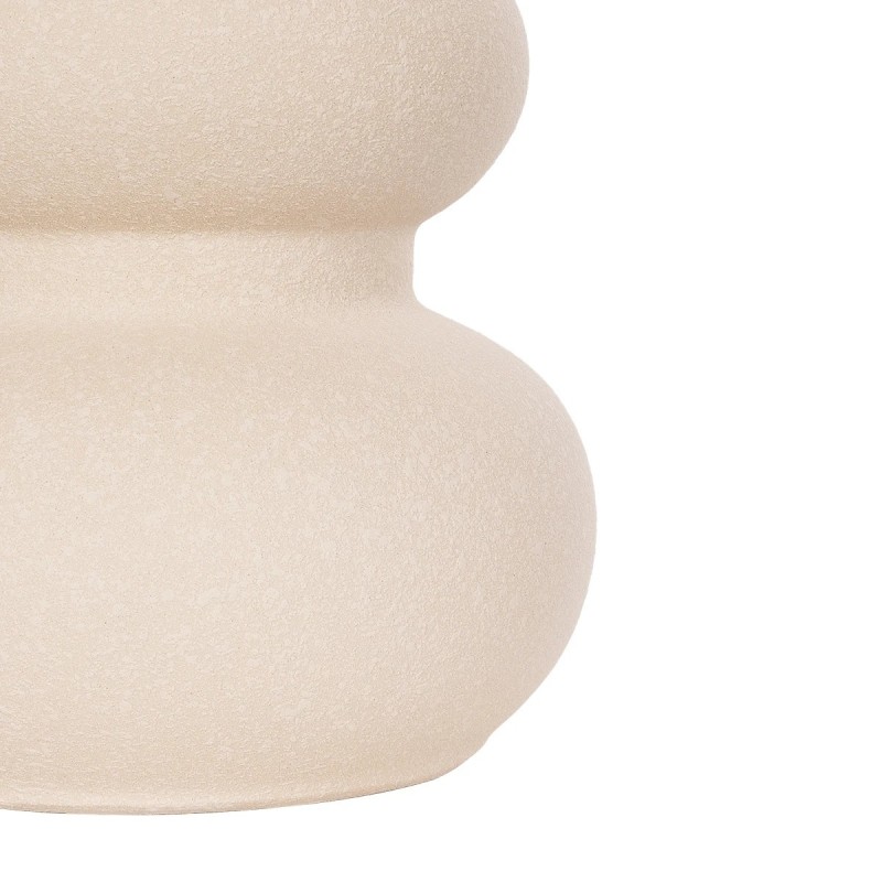 GloboStar® Artificial Garden QUARTZ 21254 Διακοσμητικό Κεραμικό Βάζo Μπεζ Π15 x Μ15 x Υ20 cm