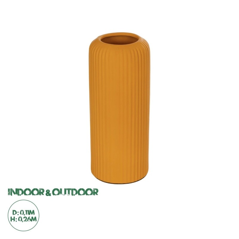 GloboStar® Artificial Garden CANGUU 21255 Διακοσμητικό Κεραμικό Βάζo Πορτοκαλί Π11 x Μ11 x Υ26 cm