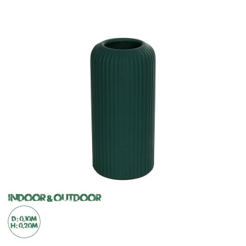 GloboStar® Artificial Garden KUTA 21256 Διακοσμητικό Κεραμικό Βάζo Πράσινο Π10 x Μ10 x Υ20 cm