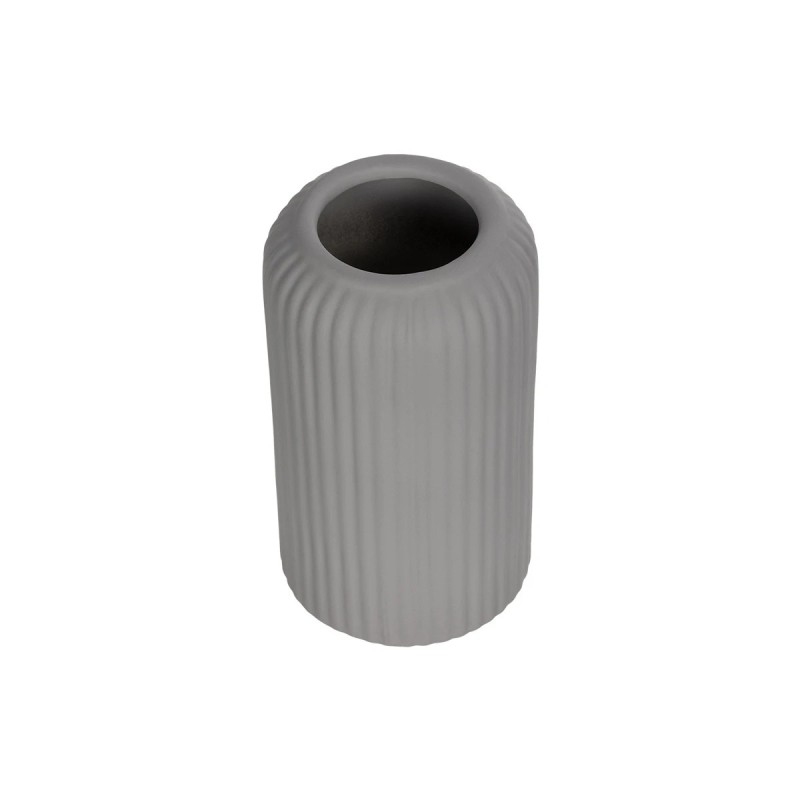 GloboStar® Artificial Garden LOVINA 21257 Διακοσμητικό Κεραμικό Βάζo Γκρι Π9 x Μ9 x Υ16 cm