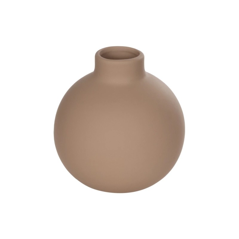 GloboStar® Artificial Garden MAURITIUS 21259 Διακοσμητικό Κεραμικό Βάζo ΚαφέΠ12 x Μ12 x Υ14 cm