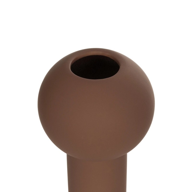 GloboStar® Artificial Garden COSTA RICA 21260 Διακοσμητικό Κεραμικό Βάζo Καφέ Π10 x Μ10 x Υ21cm