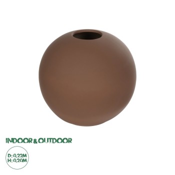 GloboStar® Artificial Garden SANUR 21261 Διακοσμητικό Κεραμικό Βάζo Καφέ Π22 x Μ22 x Υ20cm