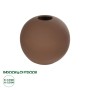 GloboStar® Artificial Garden SANUR 21261 Διακοσμητικό Κεραμικό Βάζo Καφέ Π22 x Μ22 x Υ20cm