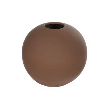 GloboStar® Artificial Garden SANUR 21261 Διακοσμητικό Κεραμικό Βάζo Καφέ Π22 x Μ22 x Υ20cm