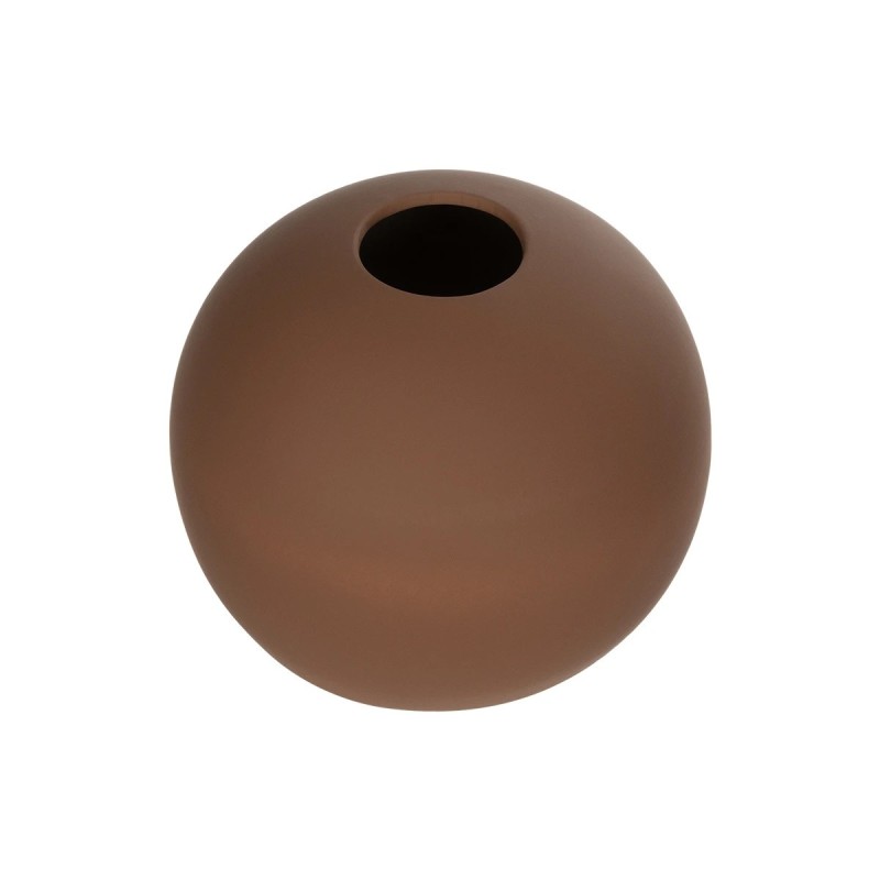 GloboStar® Artificial Garden SANUR 21261 Διακοσμητικό Κεραμικό Βάζo Καφέ Π22 x Μ22 x Υ20cm