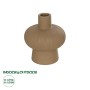 GloboStar® Artificial Garden CORNEOL 21262 Διακοσμητικό Κεραμικό Βάζo Καφέ Π17 x Μ17 x Υ20cm
