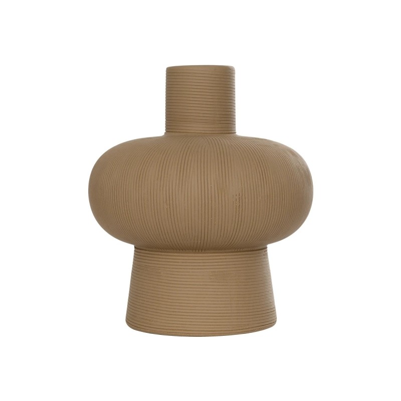 GloboStar® Artificial Garden CORNEOL 21262 Διακοσμητικό Κεραμικό Βάζo Καφέ Π17 x Μ17 x Υ20cm