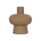 GloboStar® Artificial Garden CORNEOL 21262 Διακοσμητικό Κεραμικό Βάζo Καφέ Π17 x Μ17 x Υ20cm