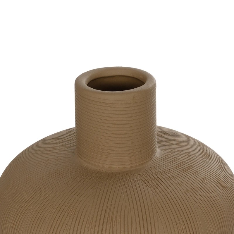 GloboStar® Artificial Garden CORNEOL 21262 Διακοσμητικό Κεραμικό Βάζo Καφέ Π17 x Μ17 x Υ20cm