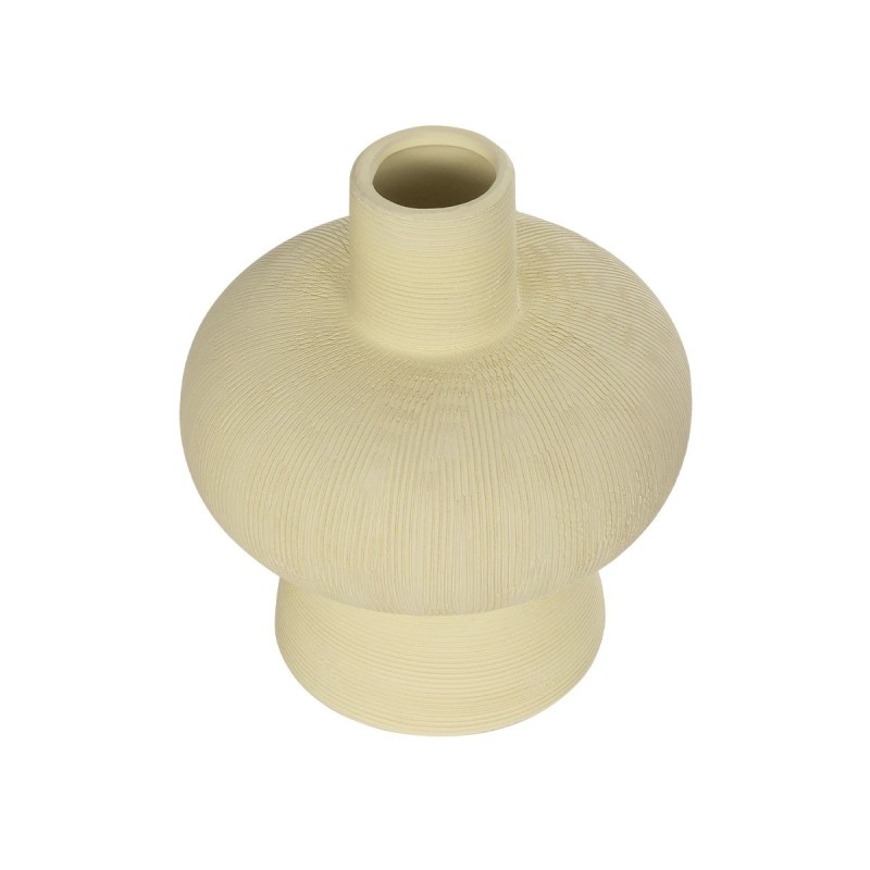 GloboStar® Artificial Garden ICEBERG 21263 Διακοσμητικό Κεραμικό Βάζo Μπεζ Π17 x Μ17 x Υ20cm