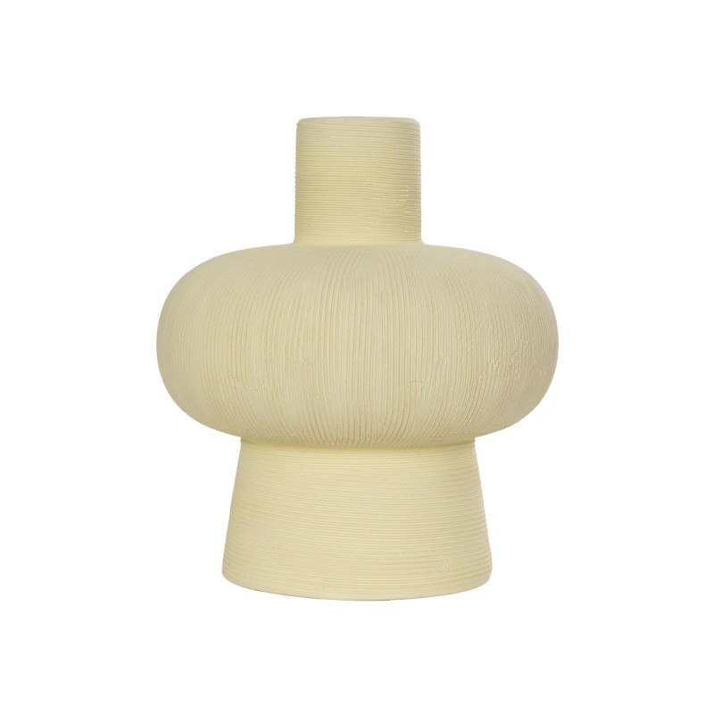 GloboStar® Artificial Garden ICEBERG 21263 Διακοσμητικό Κεραμικό Βάζo Μπεζ Π17 x Μ17 x Υ20cm