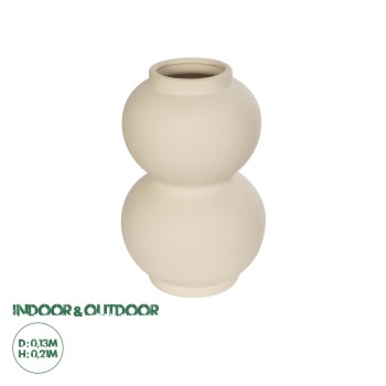 GloboStar® Artificial Garden PEARL 21265 Διακοσμητικό Κεραμικό Βάζo Μπεζ Π13 x Μ13 x Υ21cm