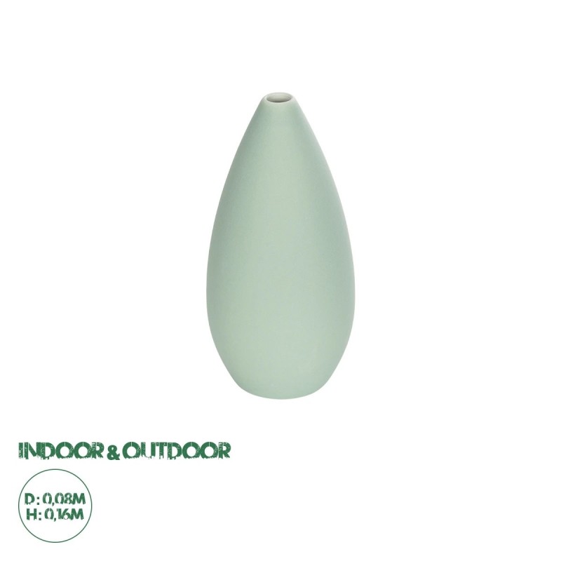 GloboStar® Artificial Garden SEYHELLES 21266 Διακοσμητικό Κεραμικό Βάζo Τιρκουάζ Π8 x Μ8 x Υ16cm