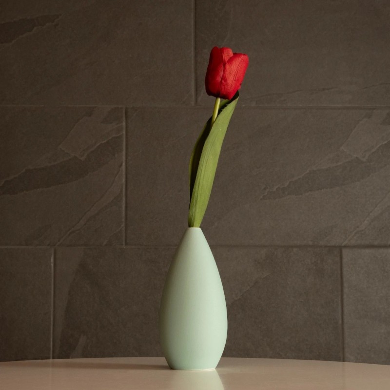 GloboStar® Artificial Garden SEYHELLES 21266 Διακοσμητικό Κεραμικό Βάζo Τιρκουάζ Π8 x Μ8 x Υ16cm