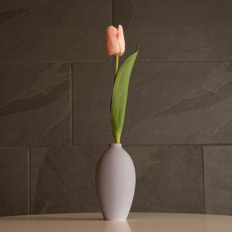 GloboStar® Artificial Garden AMETHYST 21267 Διακοσμητικό Κεραμικό Βάζo Μωβ Π8 x Μ8 x Υ14cm