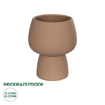 GloboStar® Artificial Garden AMBER 21269 Διακοσμητικό Κεραμικό Βάζo Καφέ Π17 x Μ17 x Υ20cm