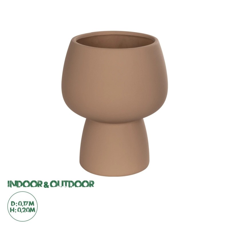 GloboStar® Artificial Garden AMBER 21269 Διακοσμητικό Κεραμικό Βάζo Καφέ Π17 x Μ17 x Υ20cm