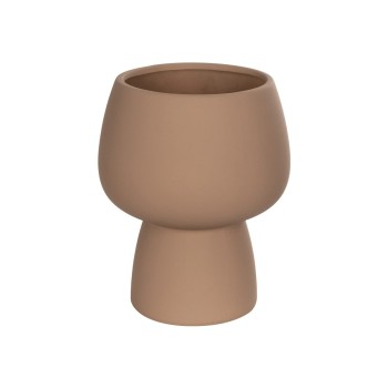 GloboStar® Artificial Garden AMBER 21269 Διακοσμητικό Κεραμικό Βάζo Καφέ Π17 x Μ17 x Υ20cm