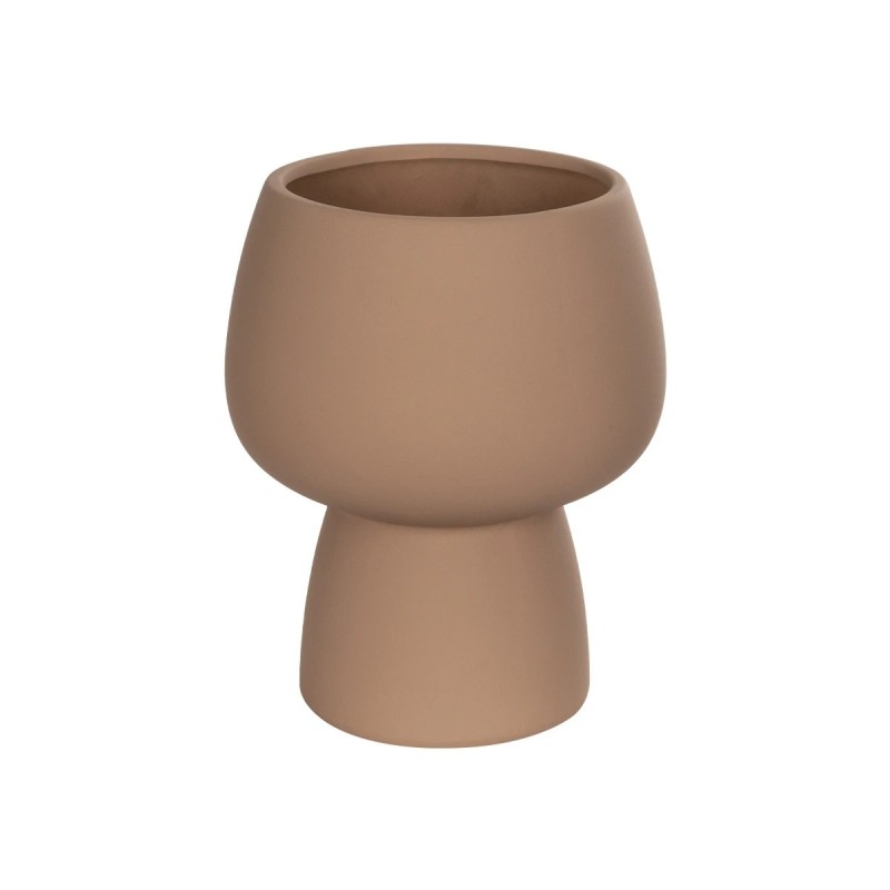 GloboStar® Artificial Garden AMBER 21269 Διακοσμητικό Κεραμικό Βάζo Καφέ Π17 x Μ17 x Υ20cm