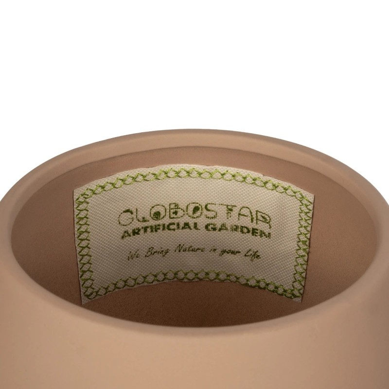 GloboStar® Artificial Garden AMBER 21269 Διακοσμητικό Κεραμικό Βάζo Καφέ Π17 x Μ17 x Υ20cm