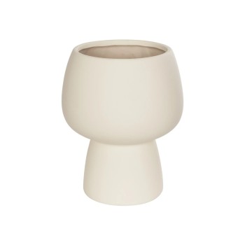 GloboStar® Artificial Garden MOREA 21270 Διακοσμητικό Κεραμικό Βάζo Μπεζ Π17 x Μ17 x Υ20cm