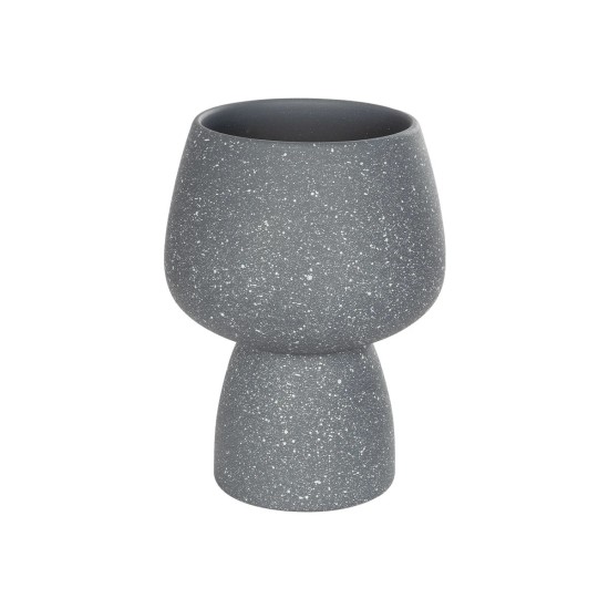 GloboStar® Artificial Garden SAMUI 21271 Διακοσμητικό Κεραμικό Βάζo Γκρι Π16 x Μ16 x Υ20cm GloboStar® Artificial Garden SAMUI 21271 Διακοσμητικό Κεραμικό Βάζo Γκρι Π16 x Μ16 x Υ20cm