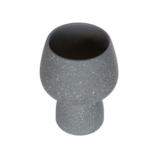 GloboStar® Artificial Garden SAMUI 21271 Διακοσμητικό Κεραμικό Βάζo Γκρι Π16 x Μ16 x Υ20cm GloboStar® Artificial Garden SAMUI 21271 Διακοσμητικό Κεραμικό Βάζo Γκρι Π16 x Μ16 x Υ20cm