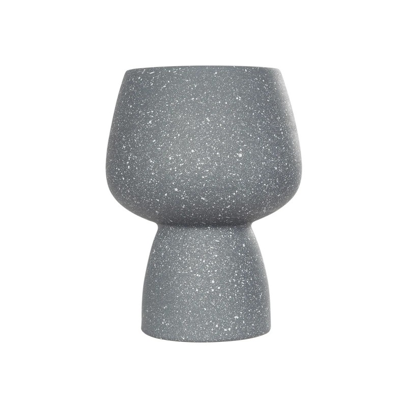 GloboStar® Artificial Garden SAMUI 21271 Διακοσμητικό Κεραμικό Βάζo Γκρι Π16 x Μ16 x Υ20cm