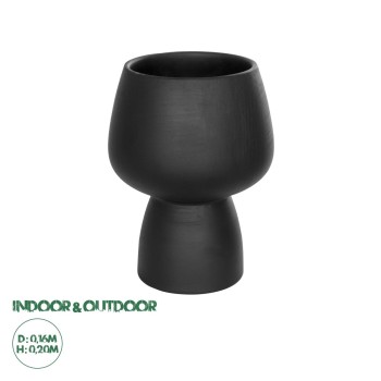 GloboStar® Artificial Garden CAMERON 21272 Διακοσμητικό Κεραμικό Βάζo Μαύρο Π16 x Μ16 x Υ20cm