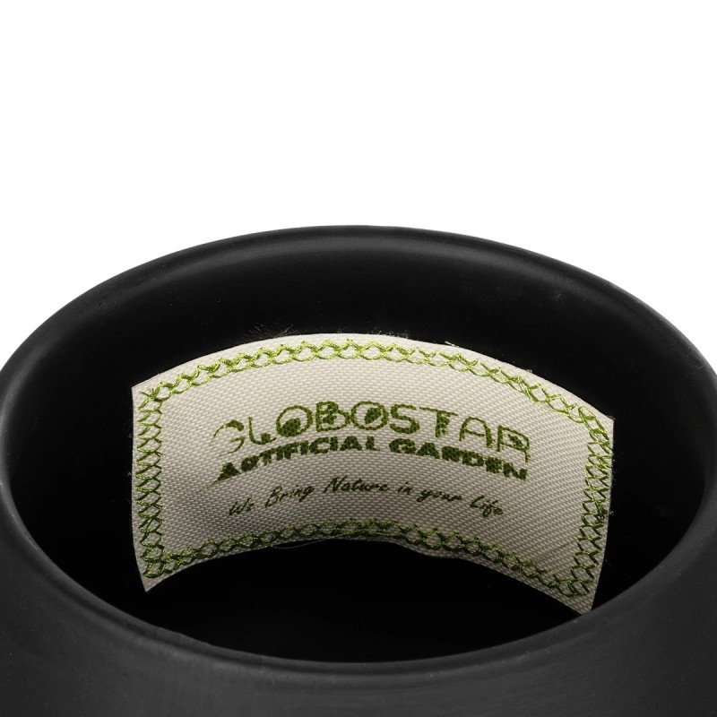 GloboStar® Artificial Garden CAMERON 21272 Διακοσμητικό Κεραμικό Βάζo Μαύρο Π16 x Μ16 x Υ20cm