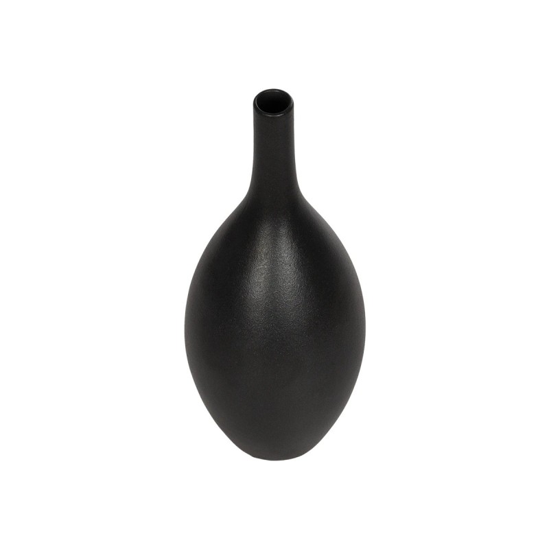GloboStar® Artificial Garden OLRANDO 21273 Διακοσμητικό Κεραμικό Βάζo Μαύρο Π8 x Μ8 x Υ20cm