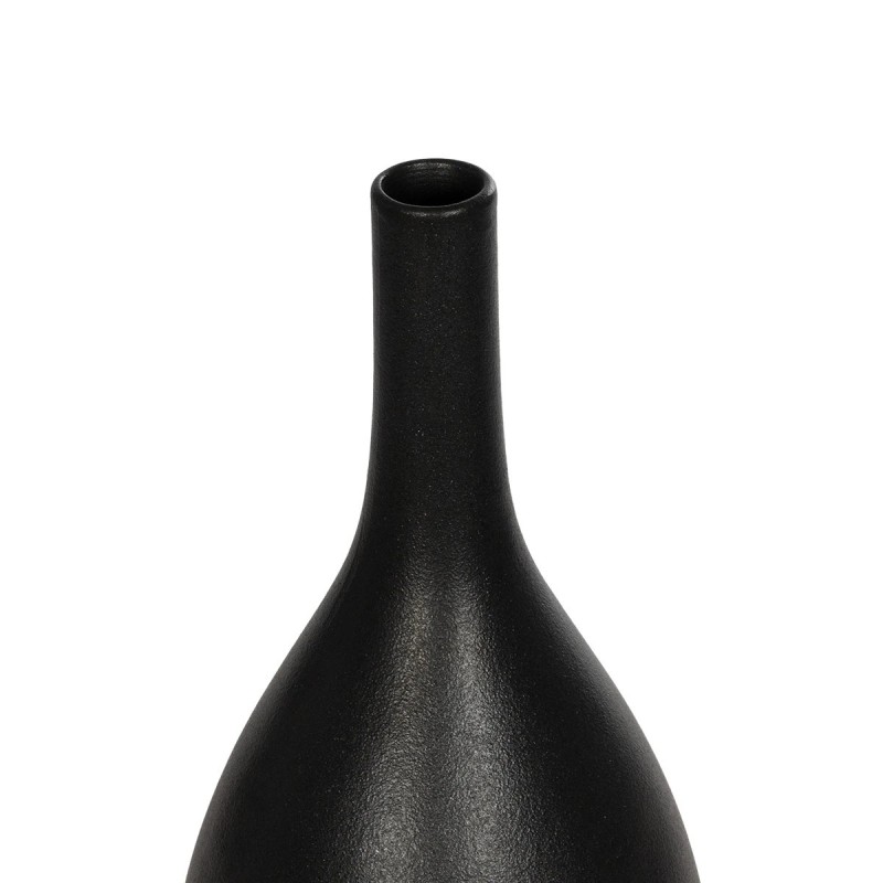 GloboStar® Artificial Garden OLRANDO 21273 Διακοσμητικό Κεραμικό Βάζo Μαύρο Π8 x Μ8 x Υ20cm