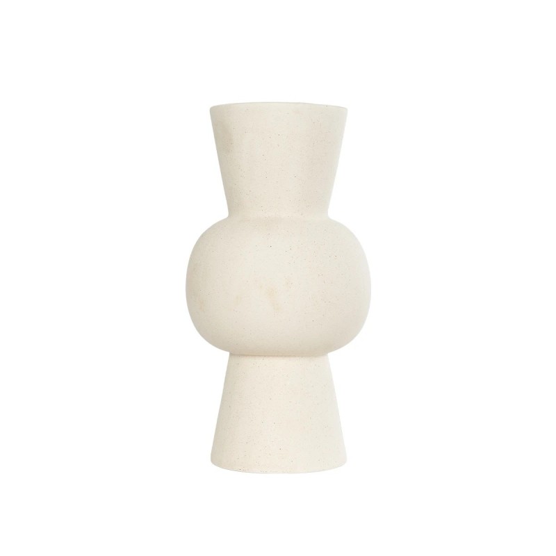 GloboStar® Artificial Garden BANGKOK 21274 Διακοσμητικό Κεραμικό Βάζο Μπεζ Μ12.5 x Π12.5 x Υ23cm