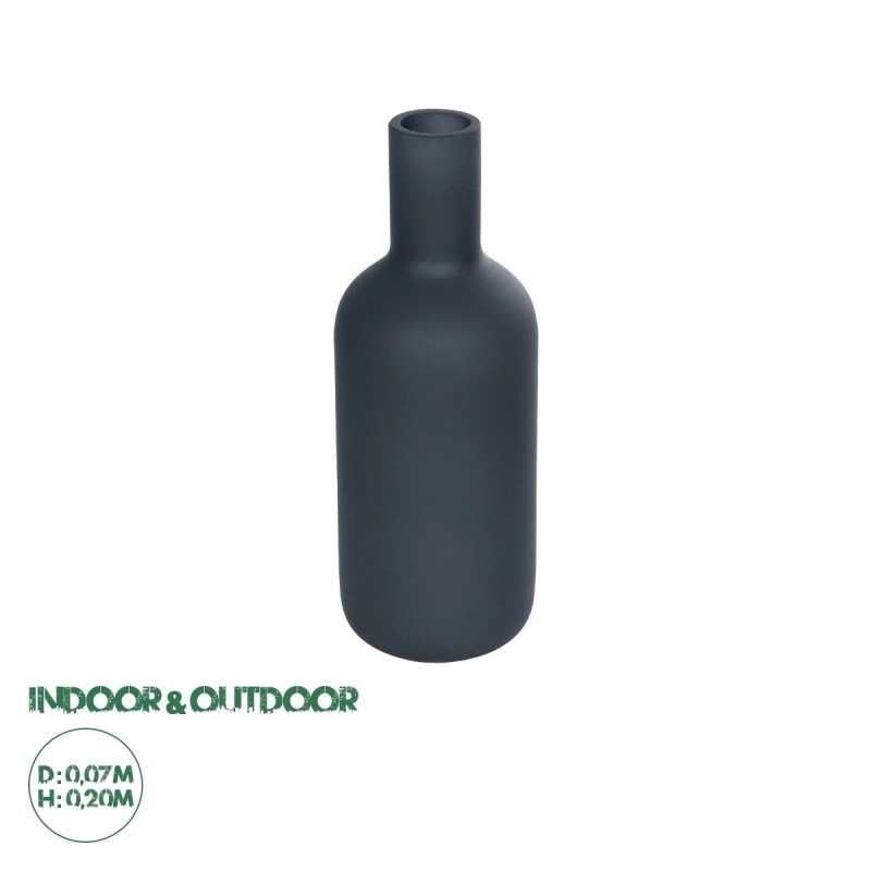 GloboStar® Artificial Garden MYSTIQUE 21275 Διακοσμητικό Κεραμικό Βάζo Γκρι Π7 x Μ7 x Υ20cm