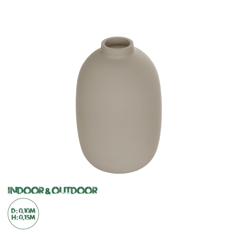 GloboStar® Artificial Garden PHUKET 21276 Διακοσμητικό Κεραμικό Βάζo Καφέ Π10 x Μ10 x Υ15cm