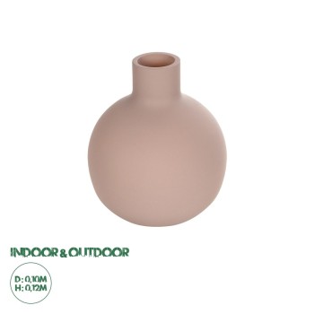 GloboStar® Artificial Garden OAHU 21277 Διακοσμητικό Κεραμικό Βάζo Ροζ Π10 x Μ10 x Υ12cm
