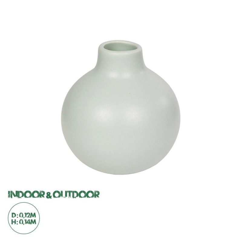 GloboStar® Artificial Garden EMERALD 21279 Διακοσμητικό Κεραμικό Βάζo Τιρκουάζ Π12 x Μ12 x Υ14cm