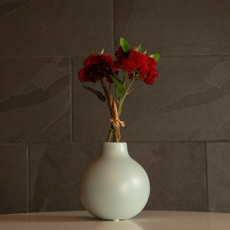 GloboStar® Artificial Garden EMERALD 21279 Διακοσμητικό Κεραμικό Βάζo Τιρκουάζ Π12 x Μ12 x Υ14cm