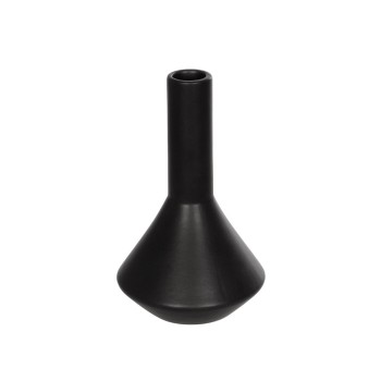 GloboStar® Artificial Garden CANNOLI 21280 Διακοσμητικό Κεραμικό Βάζo Μαύρο Π13 x Μ13 x Υ20cm