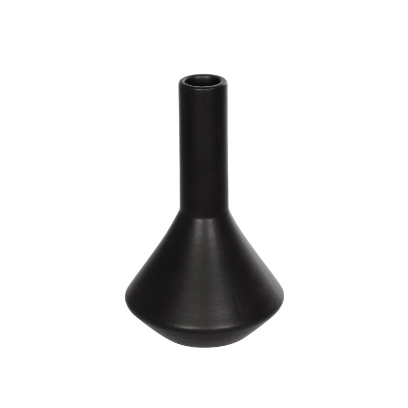 GloboStar® Artificial Garden CANNOLI 21280 Διακοσμητικό Κεραμικό Βάζo Μαύρο Π13 x Μ13 x Υ20cm