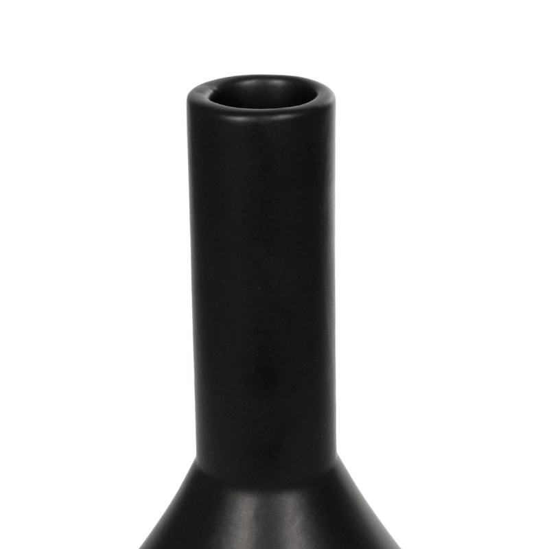GloboStar® Artificial Garden CANNOLI 21280 Διακοσμητικό Κεραμικό Βάζo Μαύρο Π13 x Μ13 x Υ20cm