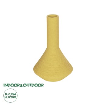 GloboStar® Artificial Garden GRENADA 21281 Διακοσμητικό Κεραμικό Βάζo Κίτρινο Π13 x Μ13 x Υ20cm